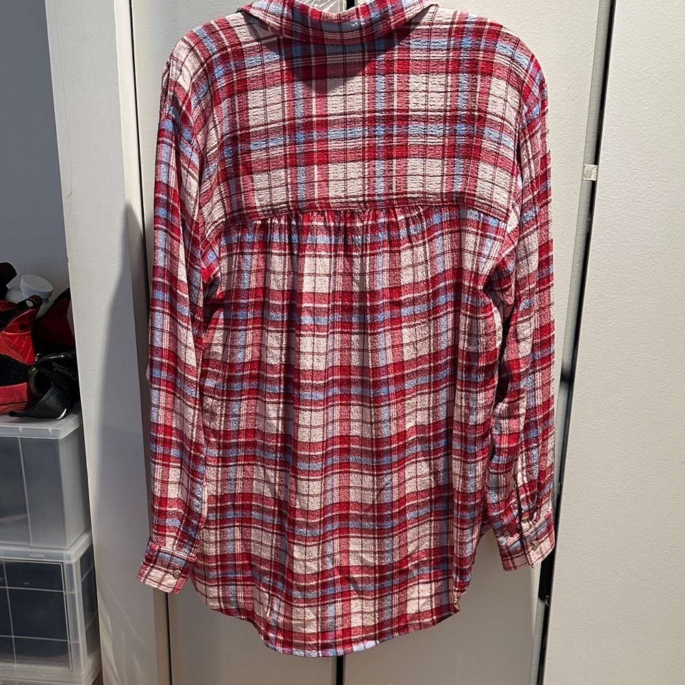 Pilcro Hadley Red and White Plaid Shirt - Picture 4 of 4